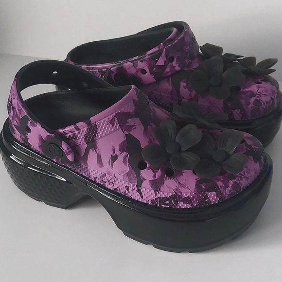 Crocs stomp Hyper High Shine floral clog women's 8 mens 6 - Picture 10 of 10